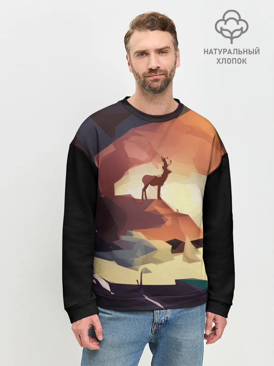 Мужской свитшот базовый / Абстрактный олень