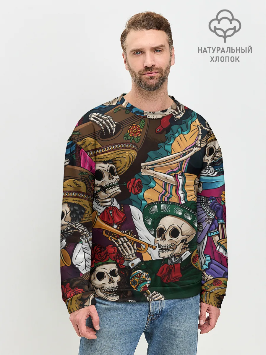 Мужской свитшот базовый / Мексиканская Вечеринка