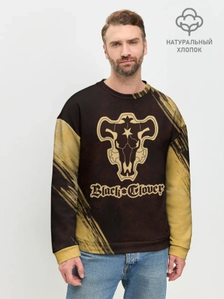 Мужской свитшот базовый / Черный Клевер