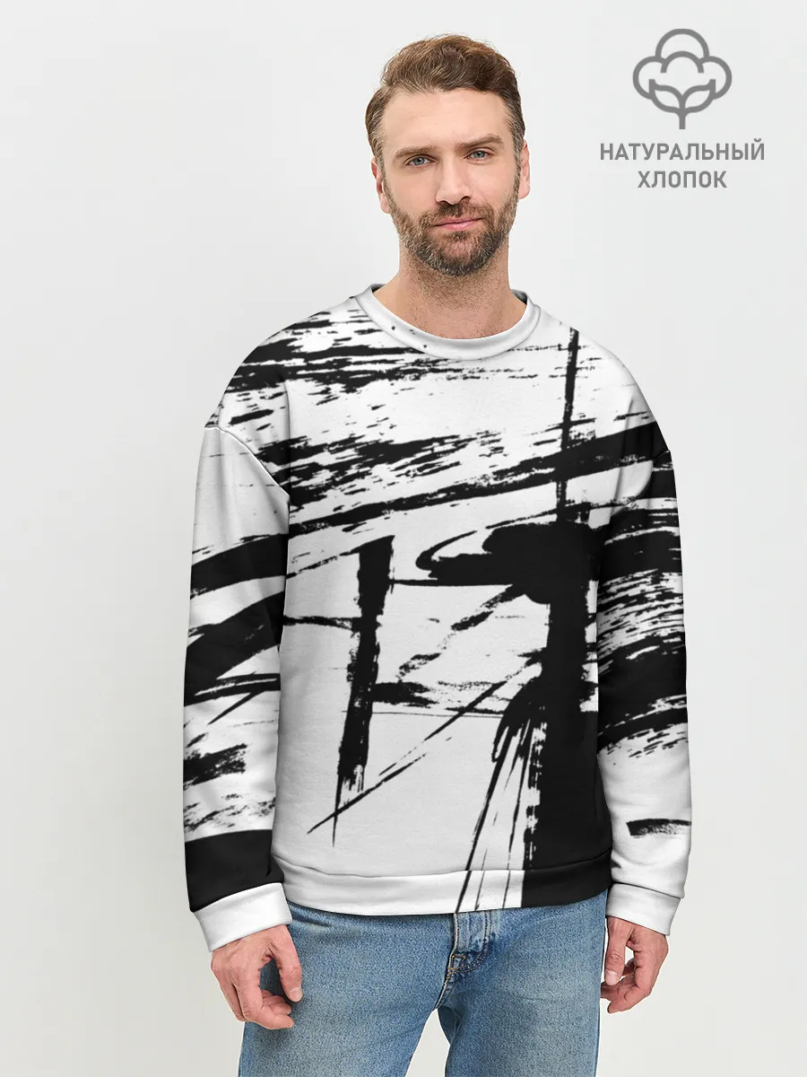 Мужской свитшот базовый / Черно-белая футболка