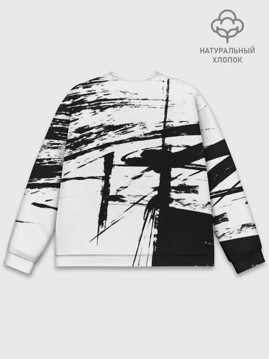 Мужской свитшот базовый / Черно-белая футболка