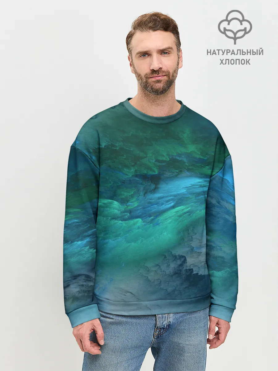 Мужской свитшот базовый / Изумрудные Облака