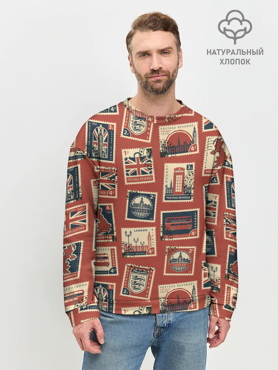 Мужской свитшот базовый / Марки Великобритании