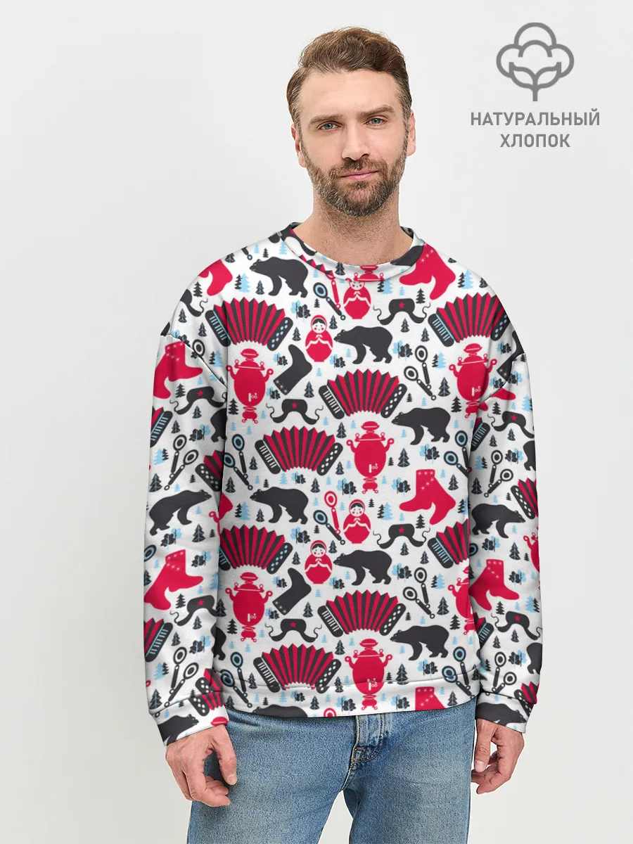 Мужской свитшот базовый / Русский орнамент