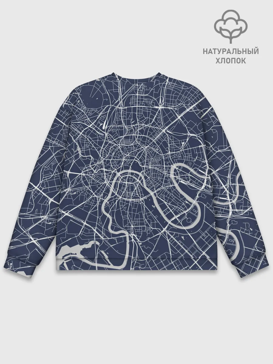 Мужской свитшот базовый / Карта Москвы