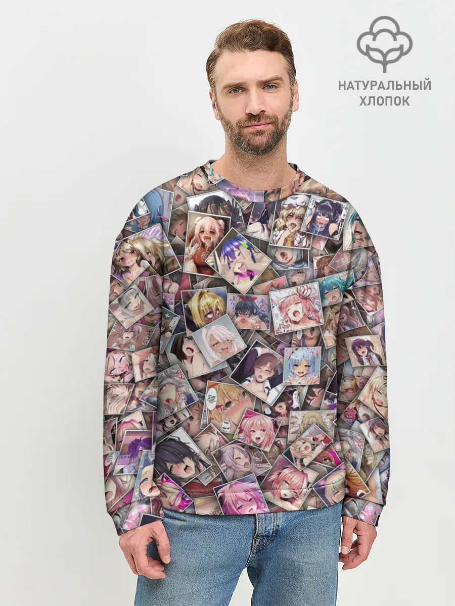 Мужской свитшот базовый / Ахегао цвет