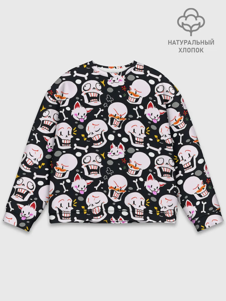 Мужской свитшот базовый / Черепа и Котики