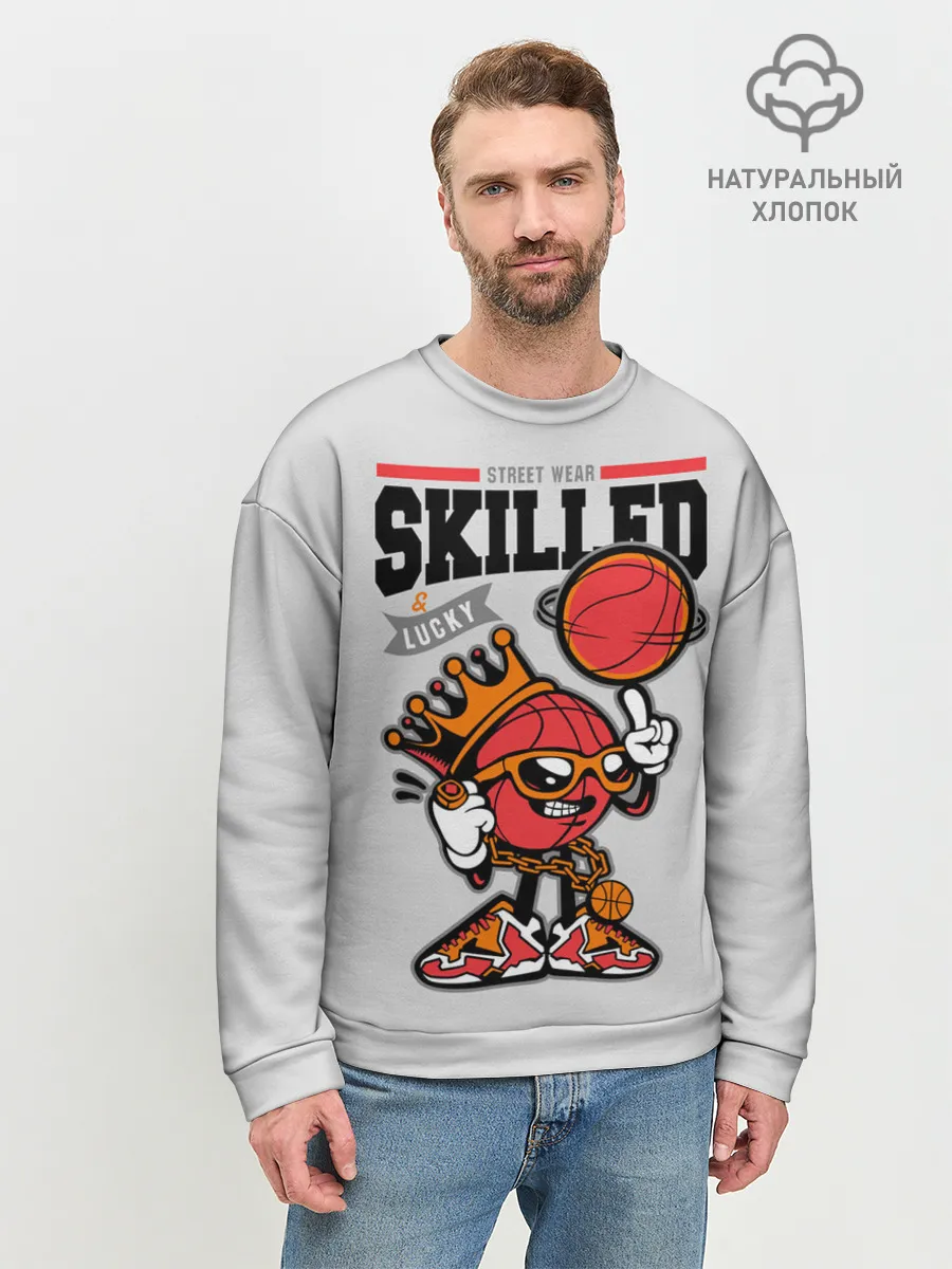Мужской свитшот базовый / Skilled and lucky