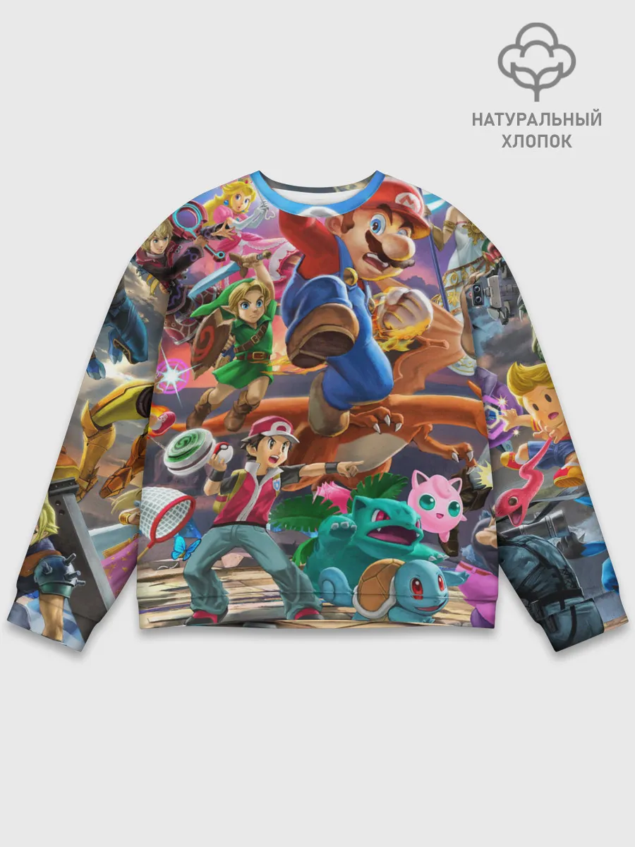 Мужской свитшот базовый / Super Smash Bros ultimate