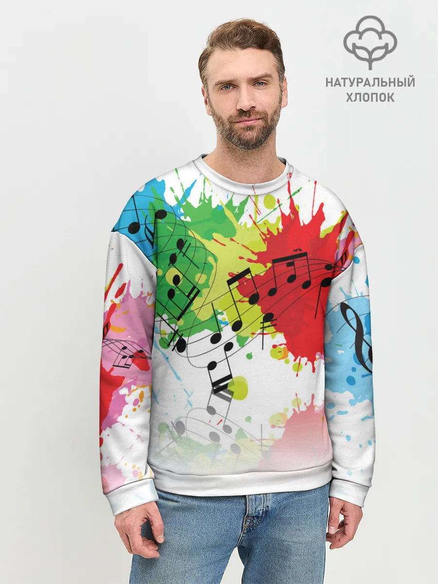 Мужской свитшот базовый / Ноты color