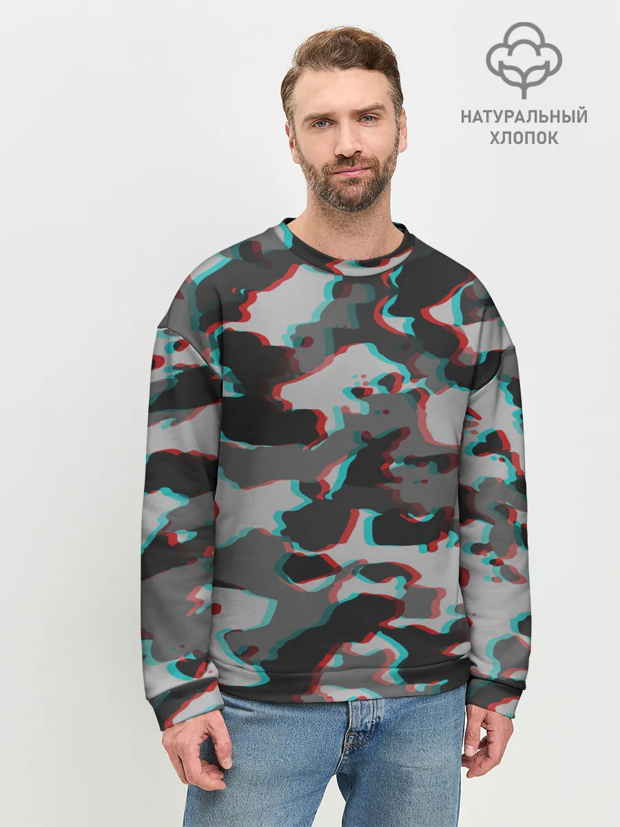 Мужской свитшот базовый / Серый камуфляж