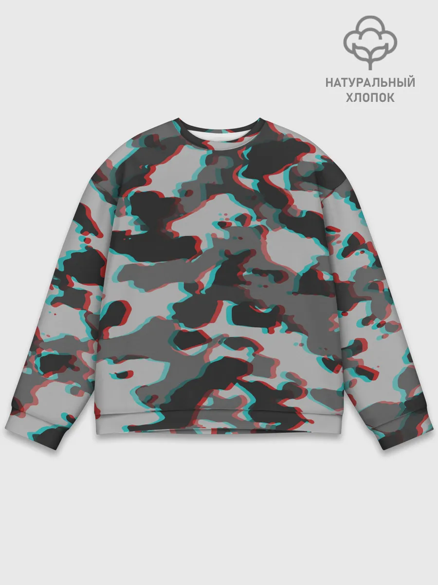 Мужской свитшот базовый / Серый камуфляж
