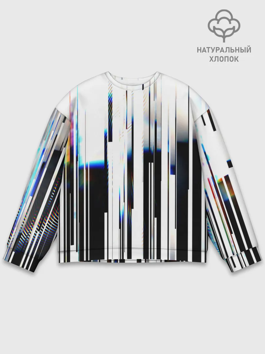 Мужской свитшот базовый / Абстракция Глитч