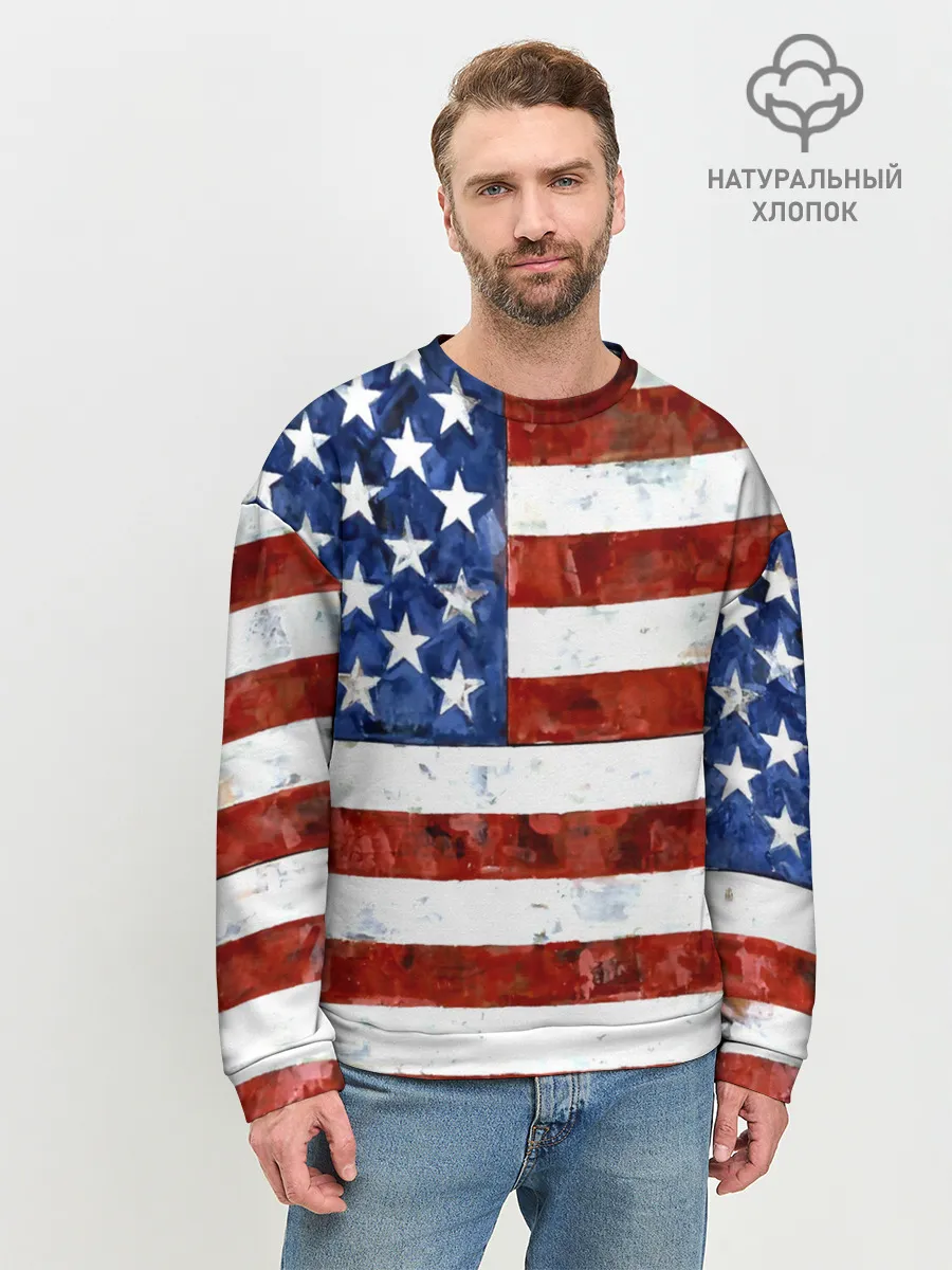 Мужской свитшот базовый / США ФЛАГ