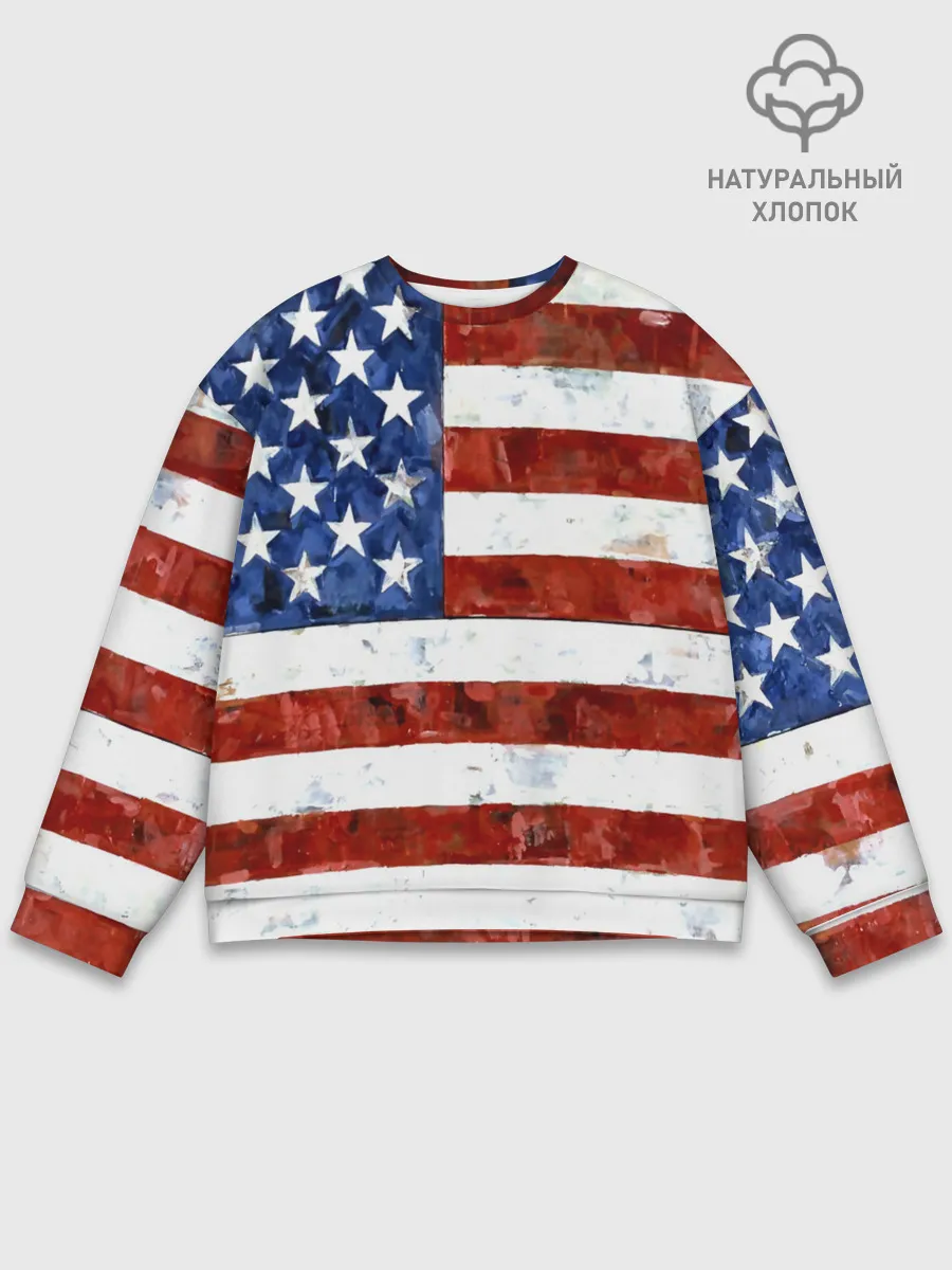 Мужской свитшот базовый / США ФЛАГ