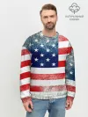 Мужской свитшот базовый / Америка Флаг