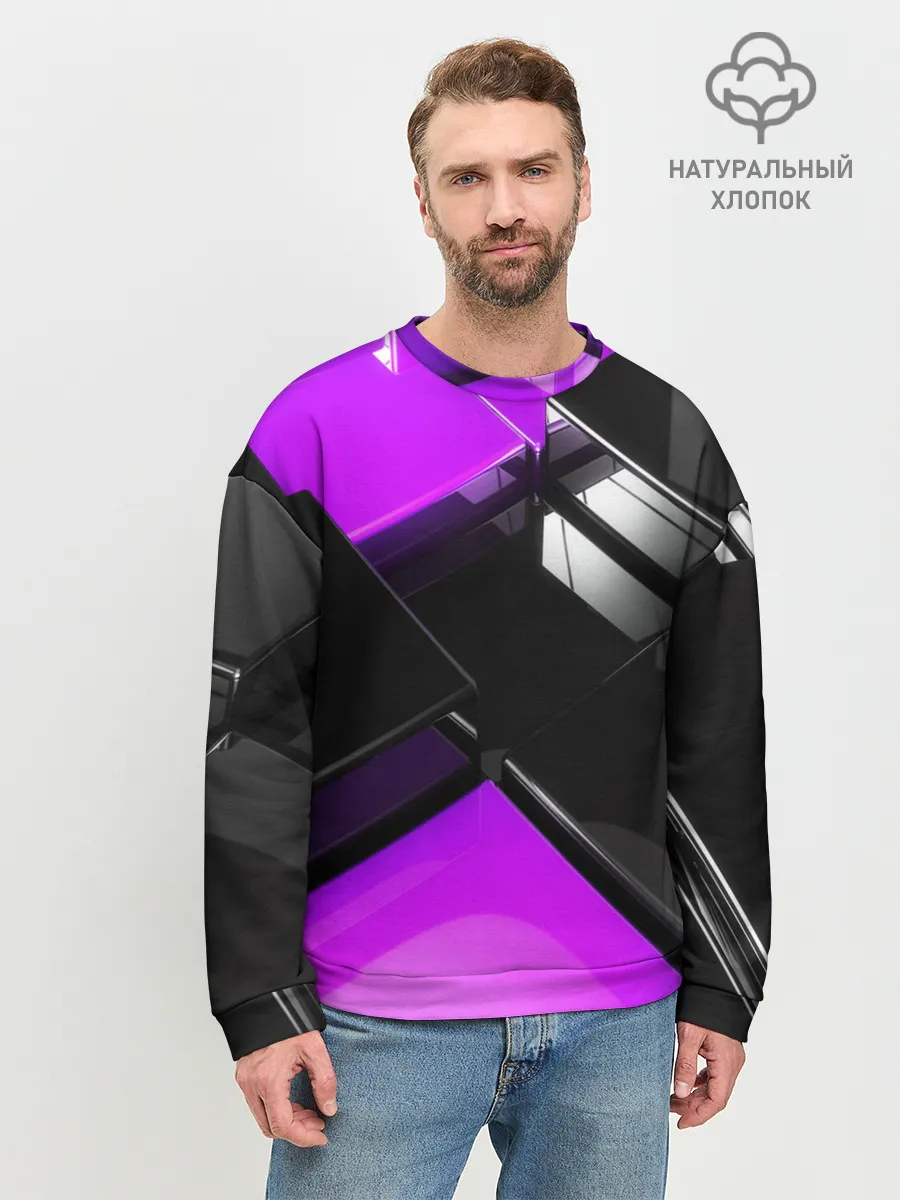 Мужской свитшот базовый / Неоновые кубы