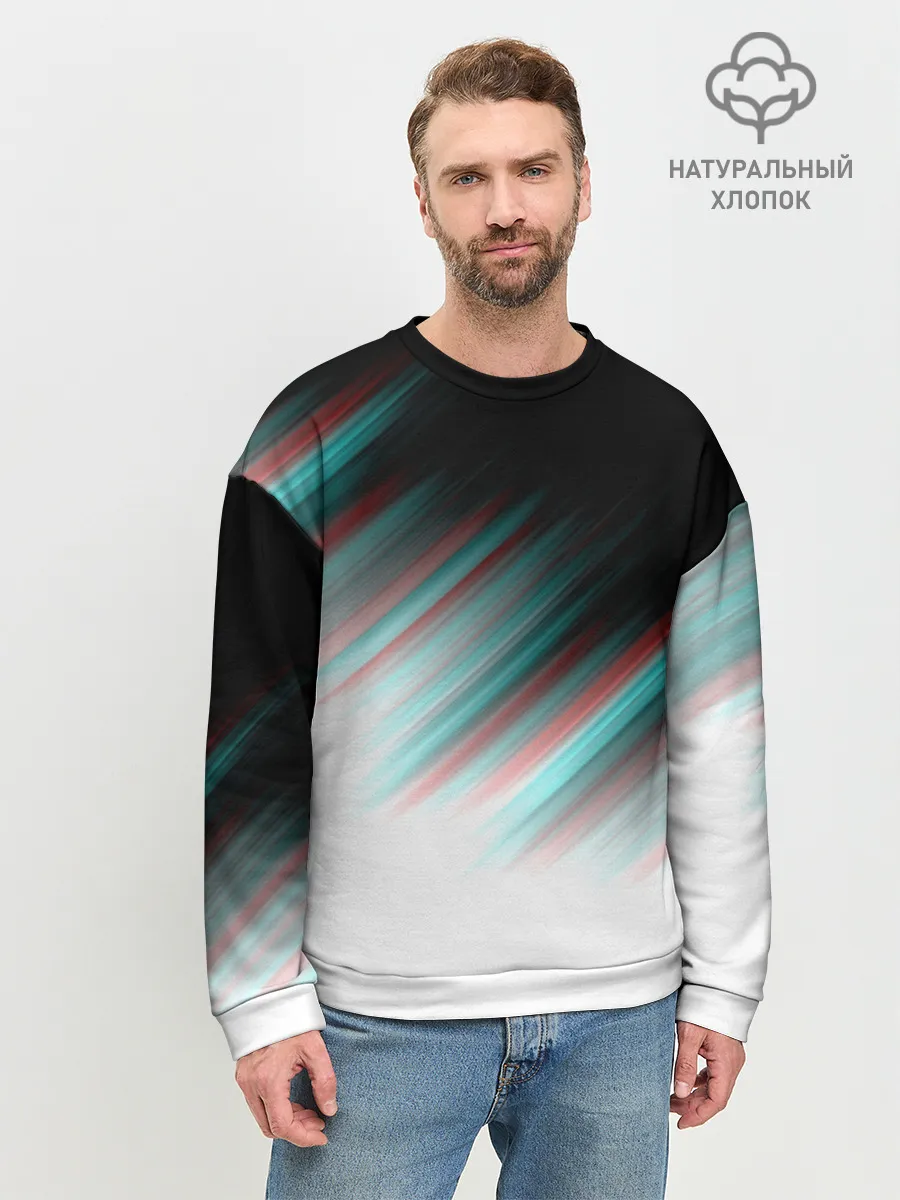 Мужской свитшот базовый / GLITCH STRIPES