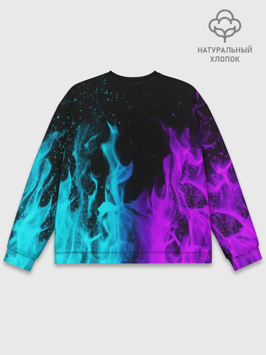 Мужской свитшот базовый / ПЛАМЯ | НЕОНОВЫЙ ОГОНЬ