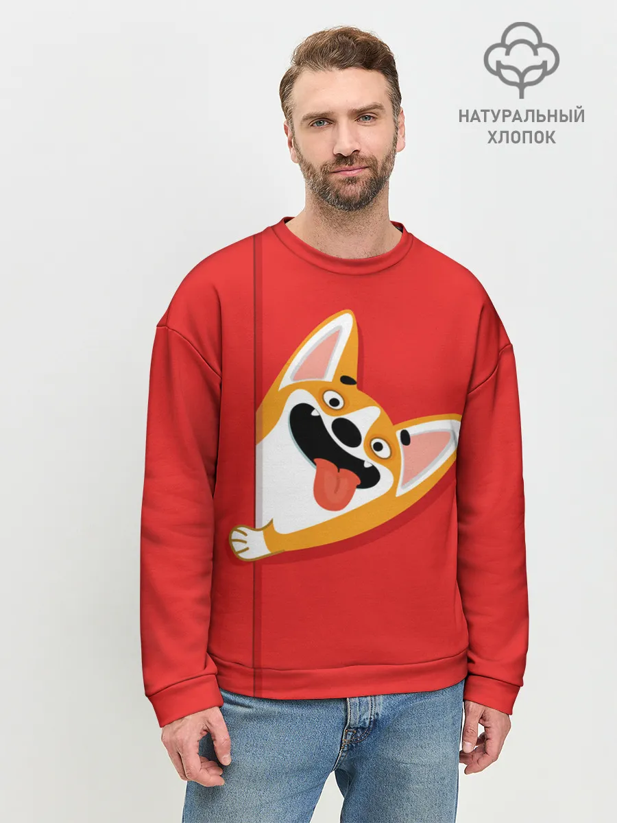 Мужской свитшот базовый / Вельш Корги Пемброк