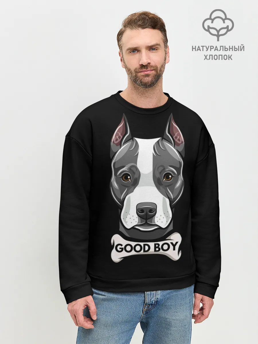 Мужской свитшот базовый / Стаффордширский терьер
