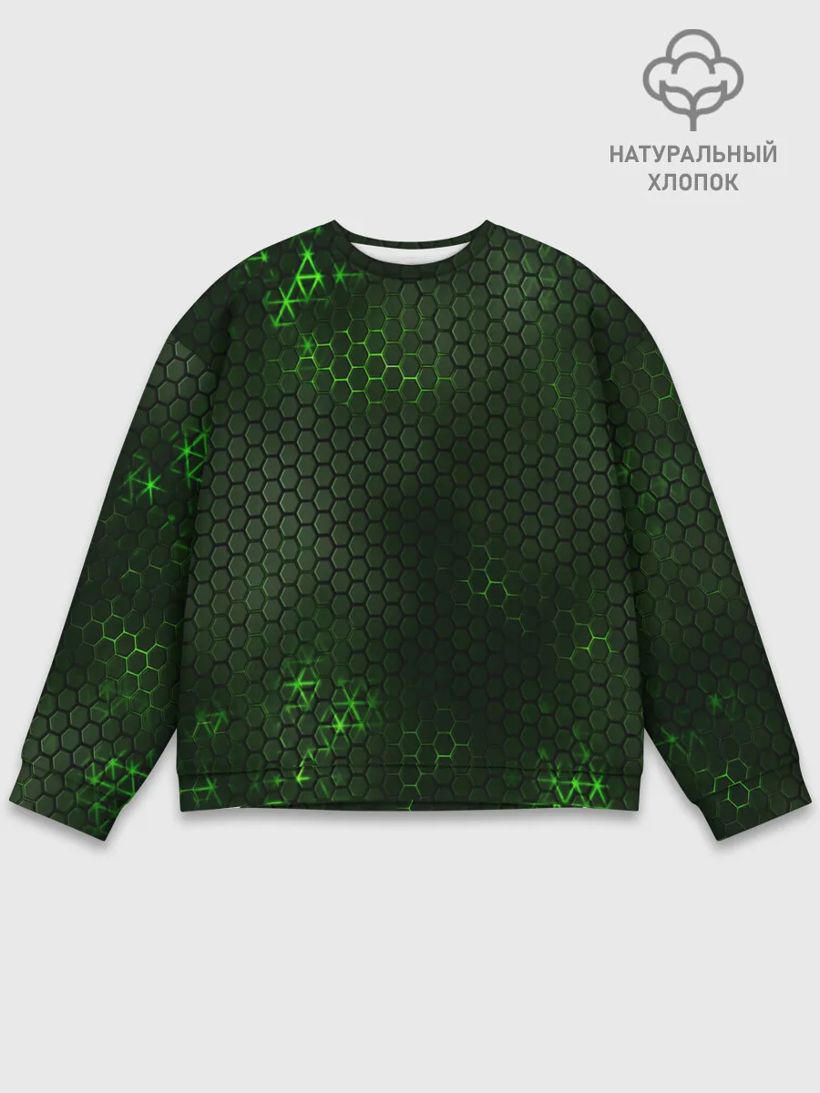 Мужской свитшот базовый / ЗЕЛЕНАЯ БРОНЯ / GREEN STEEL