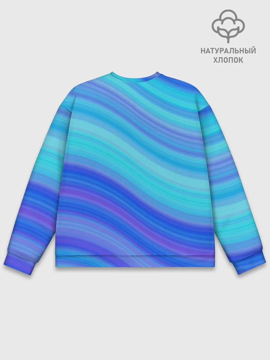 Мужской свитшот базовый / Абстракция. Влны.