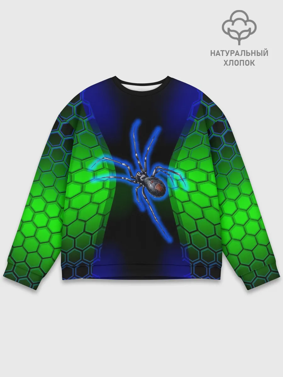 Мужской свитшот базовый / Паук на ночной охоте