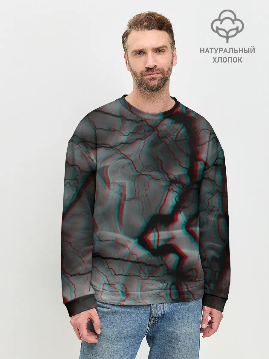 Мужской свитшот базовый / МОЛНИИ GLITCH