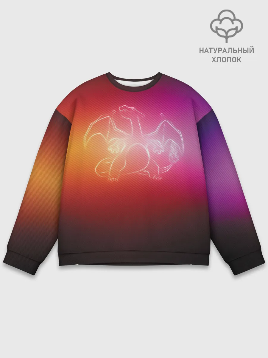 Мужской свитшот базовый / Прозрачный Чаризард