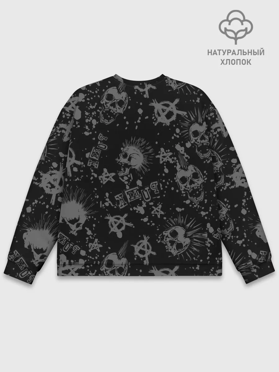 Мужской свитшот базовый / Крыса в косухе