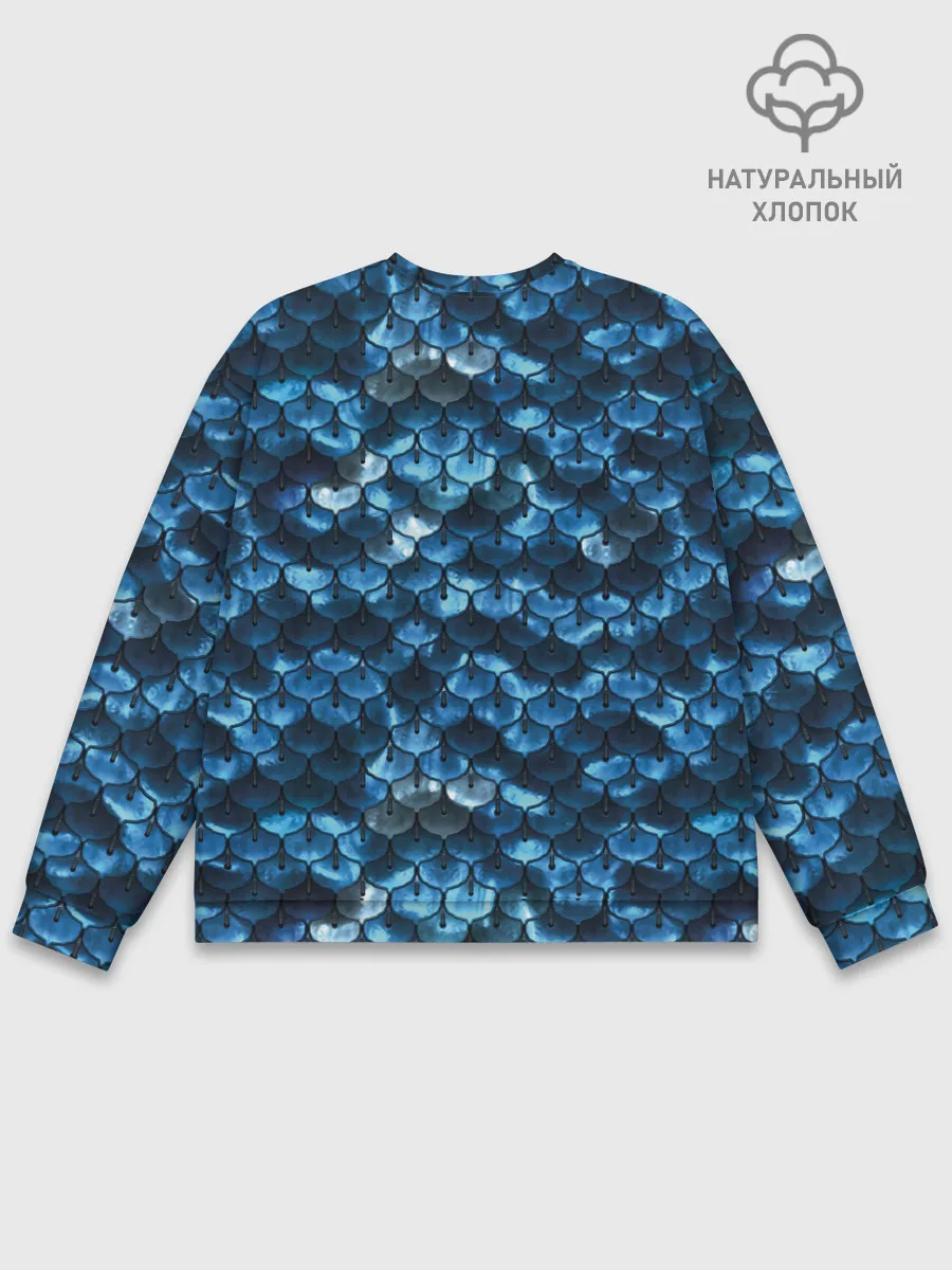 Мужской свитшот базовый / Синяя чешуя