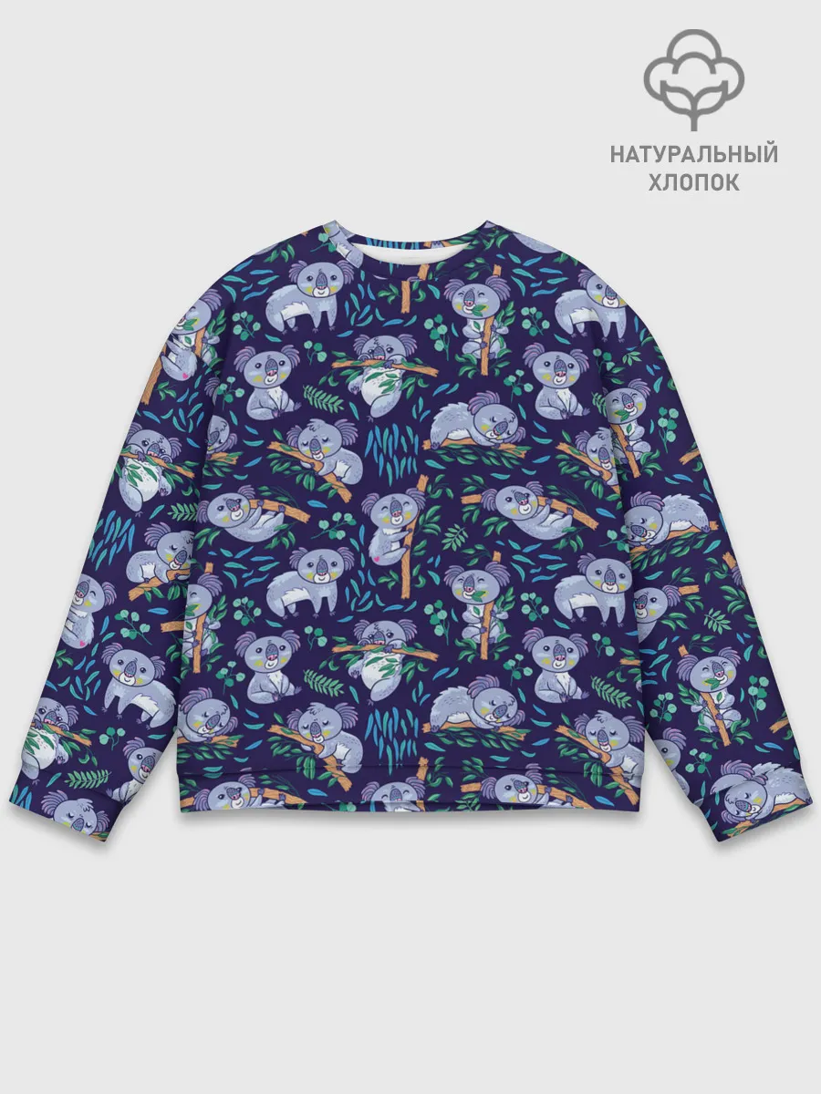 Мужской свитшот базовый / Фиолетовые коалы