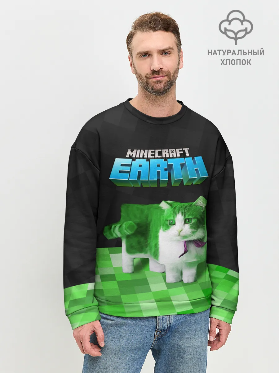 Мужской свитшот базовый / Minecraft EARTH - Котик