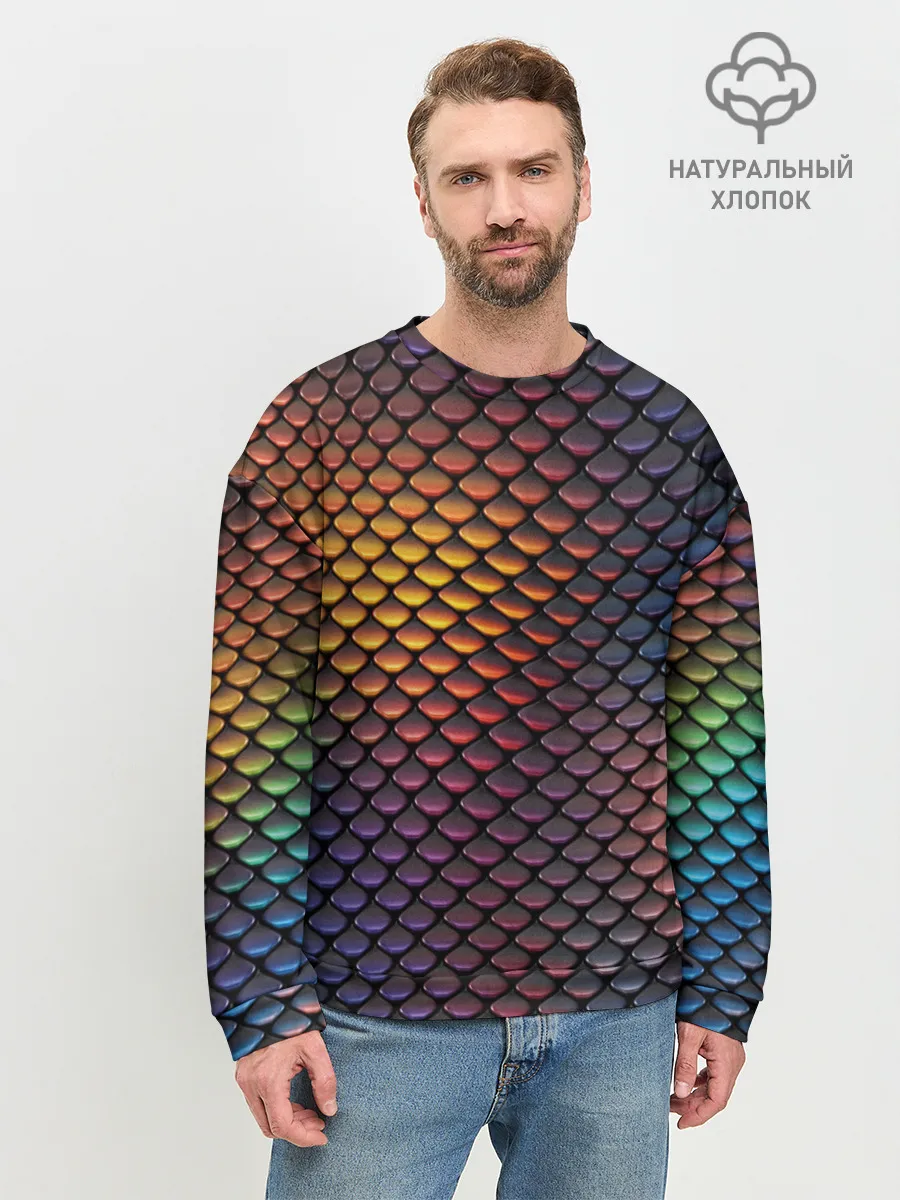Мужской свитшот базовый / Радужная чешуя