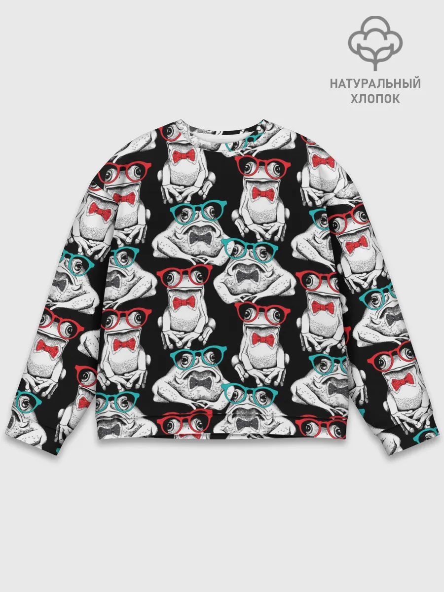 Мужской свитшот базовый / Лягушки в очках