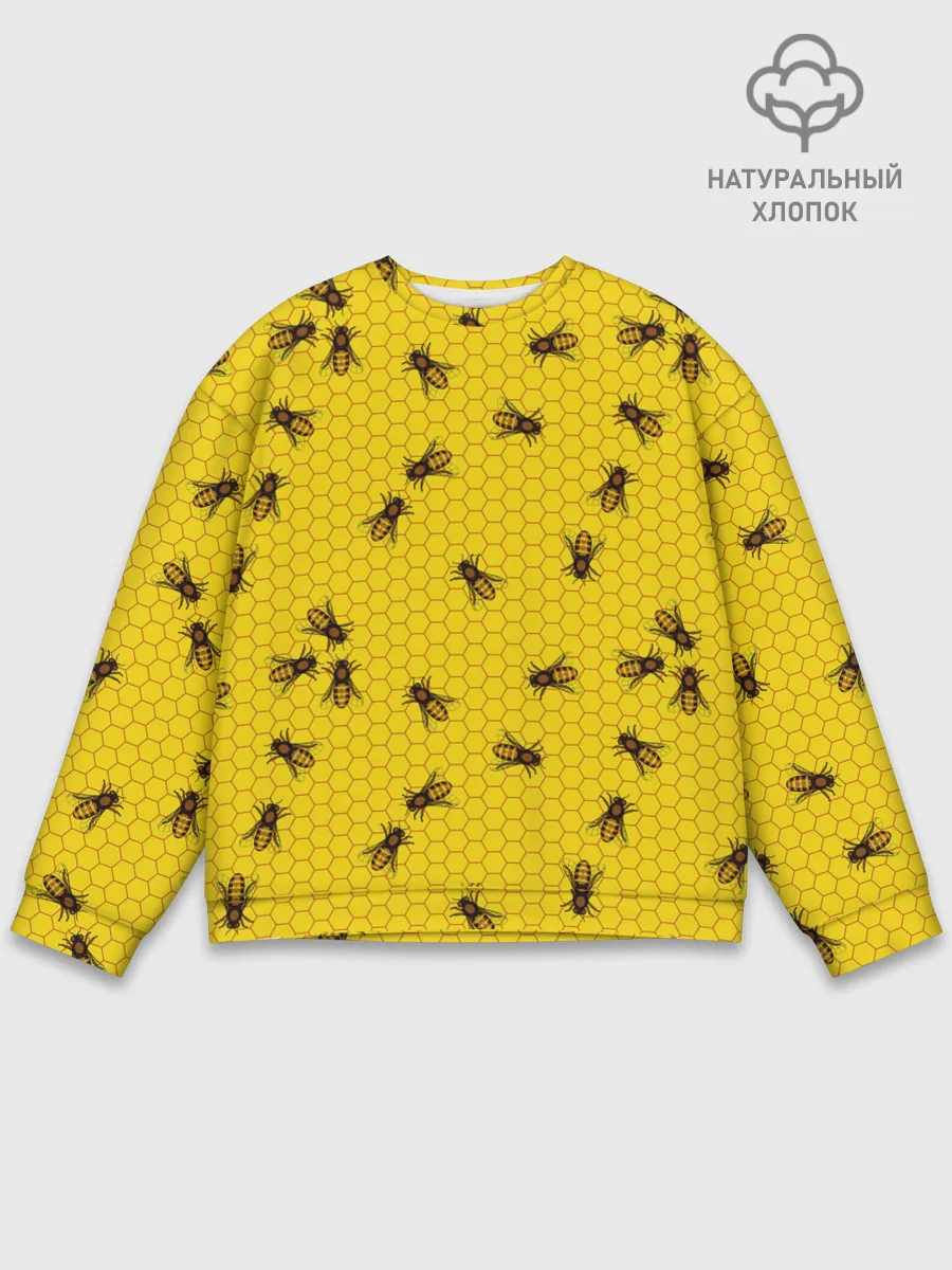Мужской свитшот базовый / Пчелы в сотах