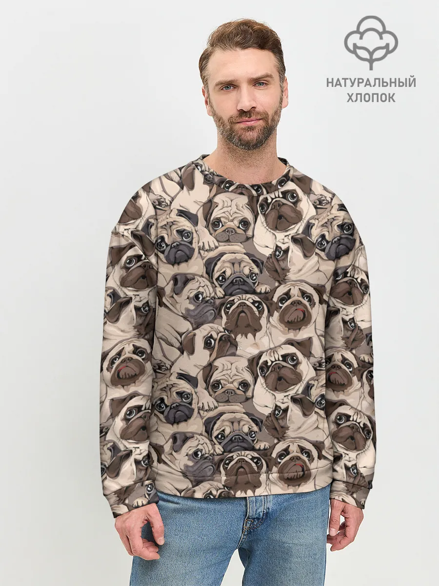Мужской свитшот базовый / Мопсы