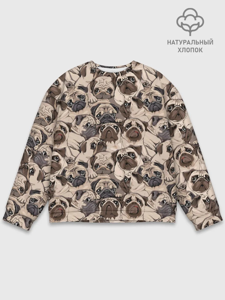 Мужской свитшот базовый / Мопсы
