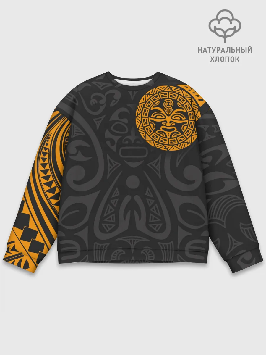 Мужской свитшот базовый / Polynesian tattoo