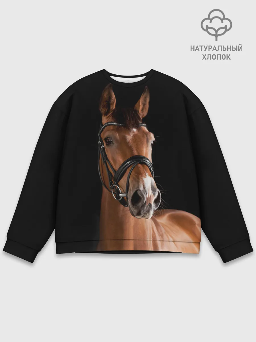 Мужской свитшот базовый / Гнедая лошадь