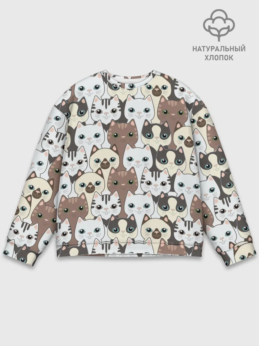 Мужской свитшот базовый / Котики