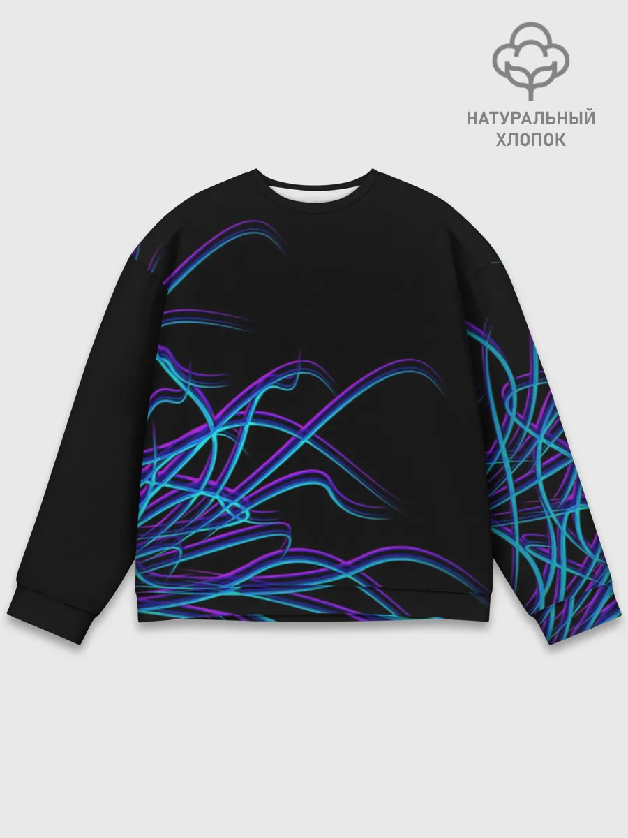 Мужской свитшот базовый / Неоновые Щупальцы