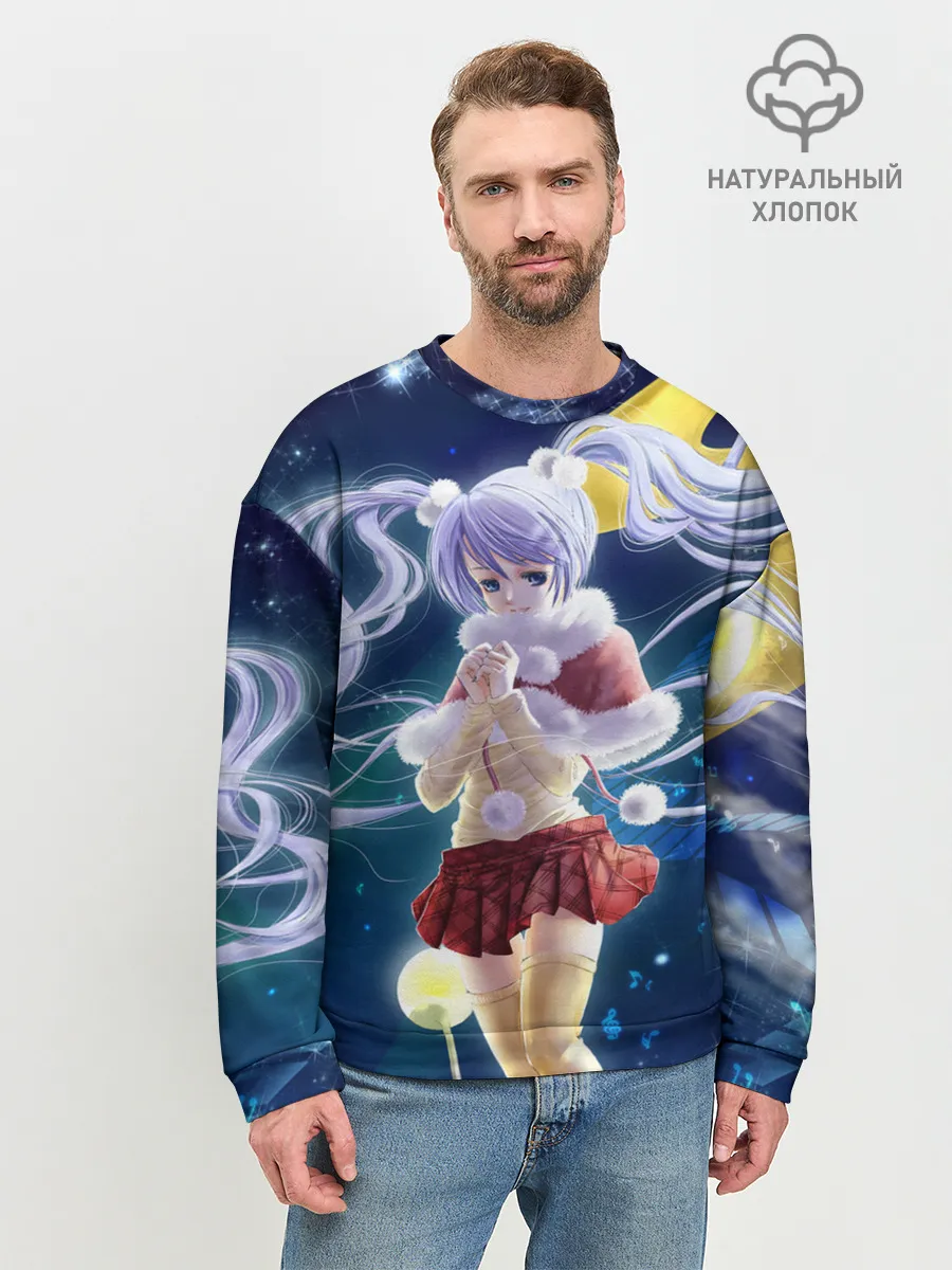 Мужской свитшот базовый / Зайчик и Хацуне Мику