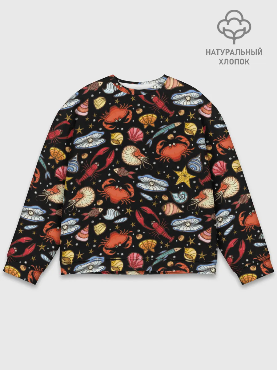 Мужской свитшот базовый / Морские обитатели