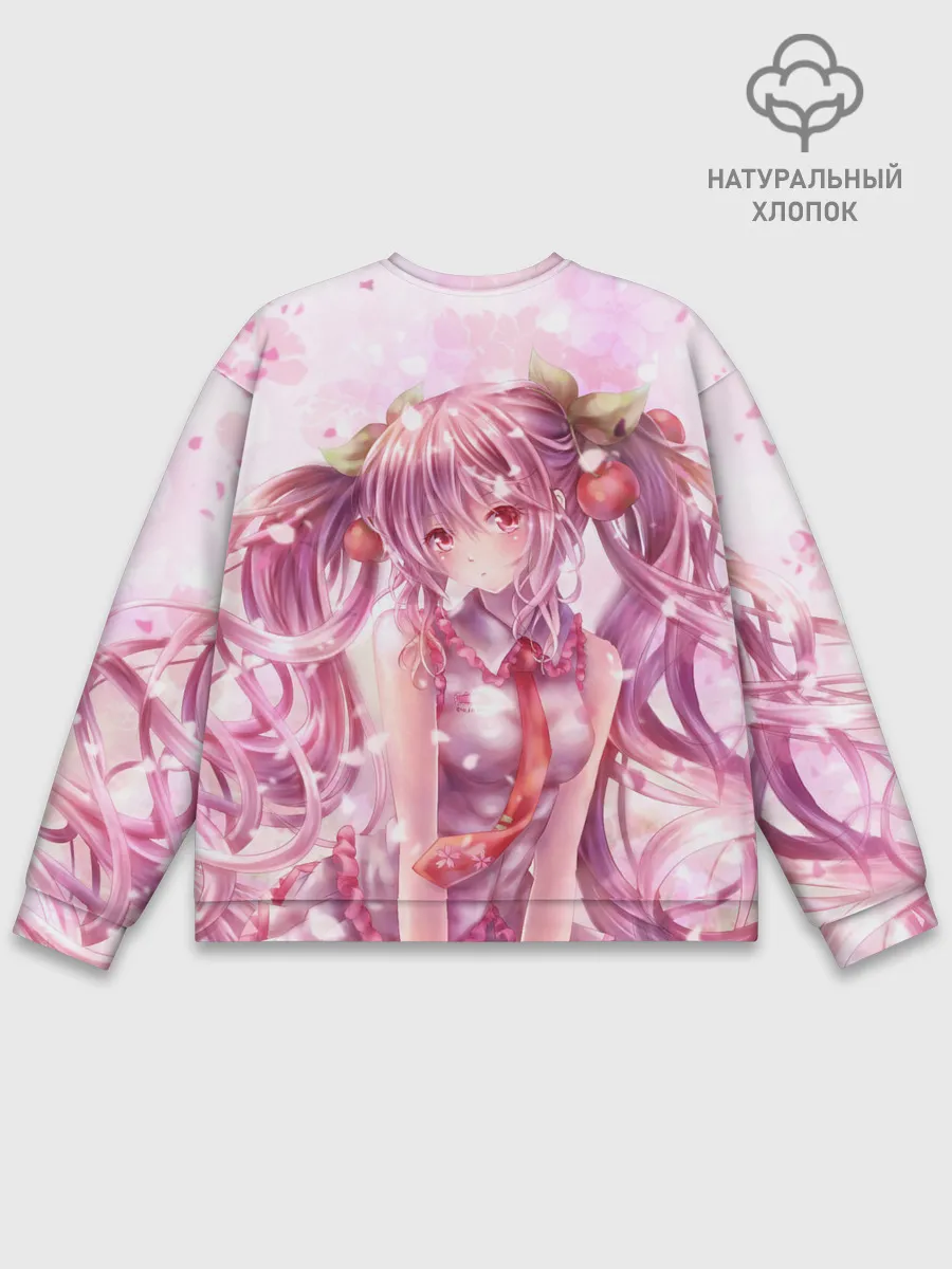 Мужской свитшот базовый / Ванильная Hatsune Miku