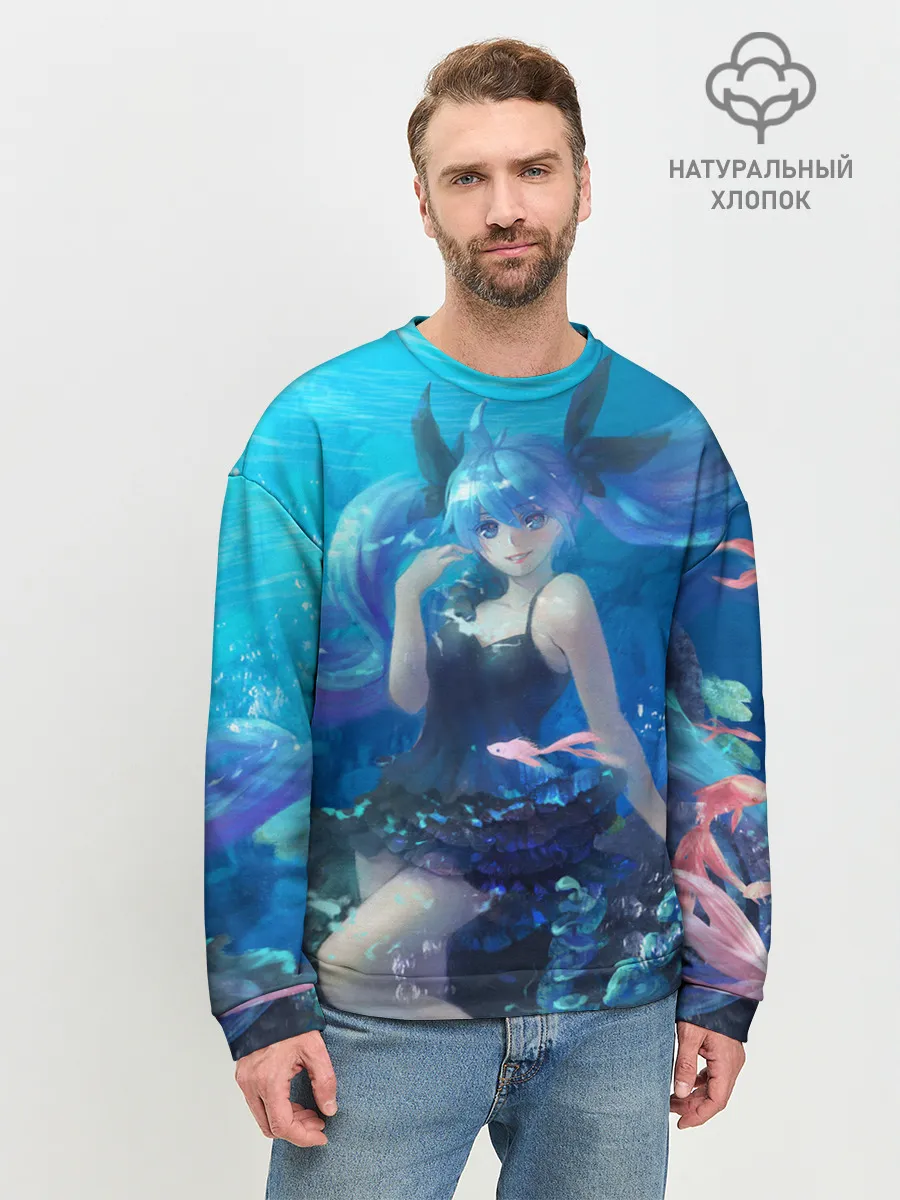 Мужской свитшот базовый / Подводная Хацуне Мику