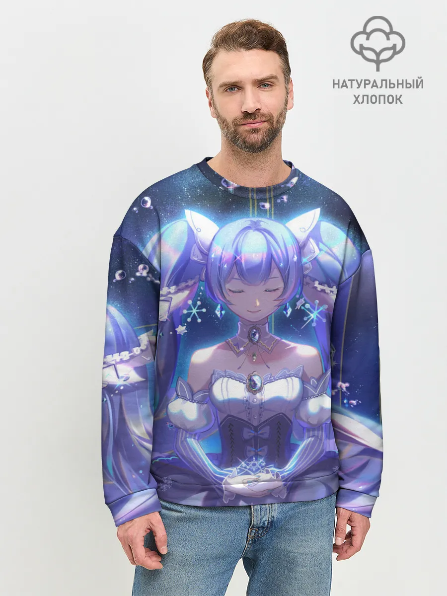 Мужской свитшот базовый / Хатцуне Мику медитирует