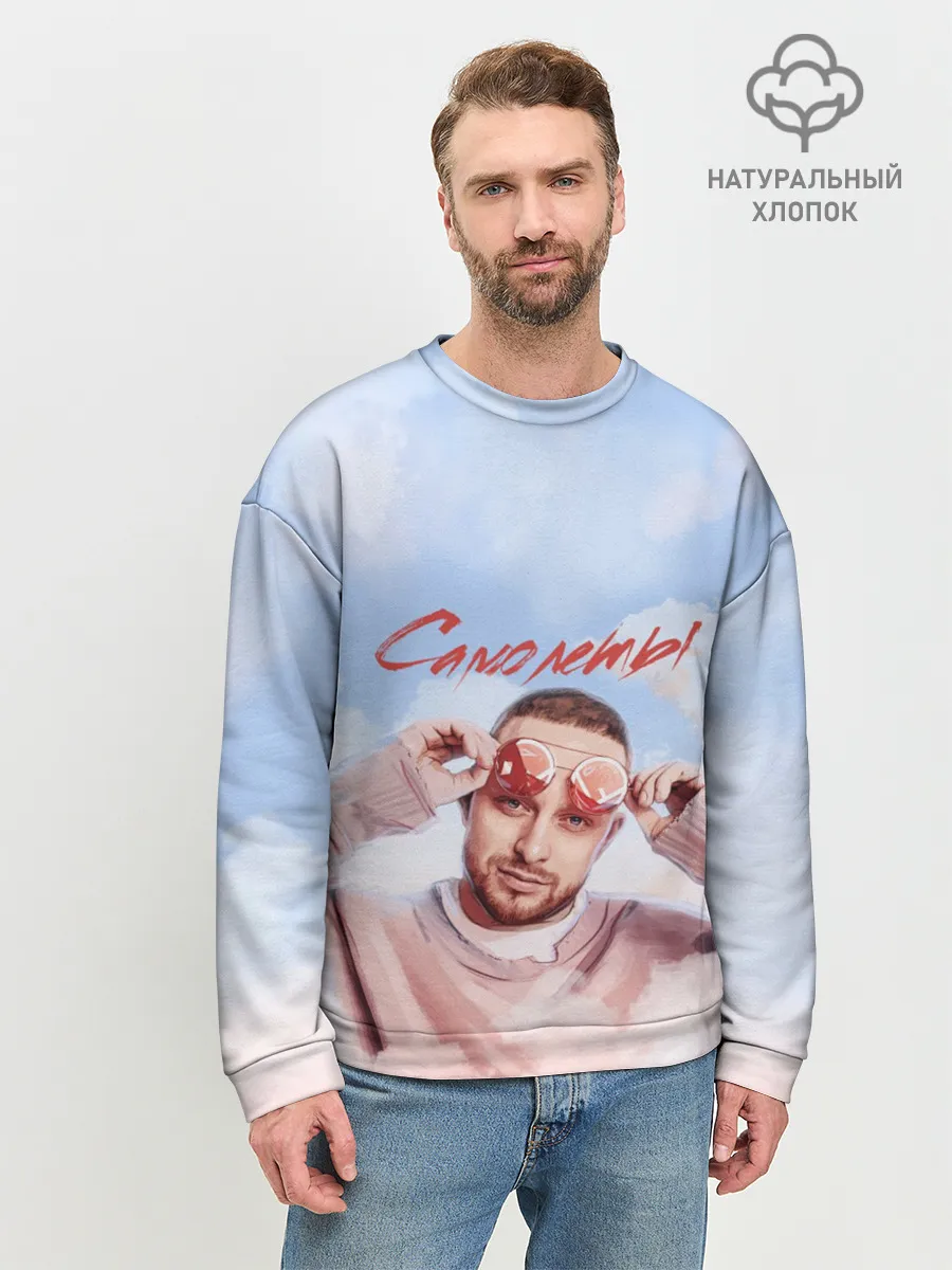 Мужской свитшот базовый / Свик /Самолеты/