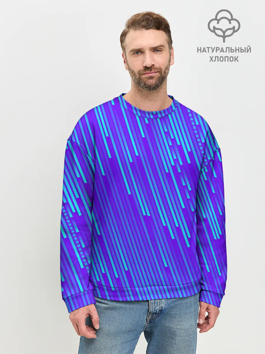 Мужской свитшот базовый / Неоновые Линии